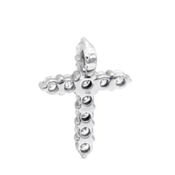 14K White Gold Round Diamond Cross Pendant 1.65ct -Outlet Radiant Bijou Store 14k gold round diamond cross pendant 165ct p 26510 backwh