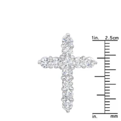 14K White Gold Round Diamond Cross Pendant 1.65ct -Outlet Radiant Bijou Store 14k gold round diamond cross pendant 165ct p 26510 rulerwh