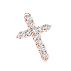 14K Yellow Gold Round Diamond Cross Pendant 3.30ct -Outlet Radiant Bijou Store 14k gold round diamond cross pendant 330ct p 26505 ro