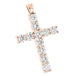 14K Yellow Gold Round Diamond Cross Pendant 4.40ct -Outlet Radiant Bijou Store 14k gold round diamond cross pendant 440ct p 26503 ro