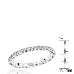 14K White Gold Round Diamond Eternity Band 0.37ct -Outlet Radiant Bijou Store 14k gold round diamond eternity band 037ct p 24837 rulerwh