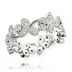 14K White Gold Round Diamond Eternity Band 0.48ct