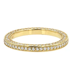 Thin 14K Yellow Gold Round Diamond Eternity Band For Women 3/4ct -Outlet Radiant Bijou Store 14k gold round diamond eternity band 069ct p 24887 backye