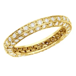 14K Yellow Gold Round Diamond Eternity Band 0.90ct