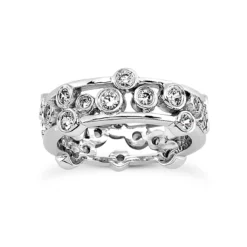 14K White Gold Round Diamond Eternity Band 0.91ct 6mm