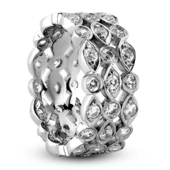 14K White Gold Round Diamond Eternity Band 1.68ct -Outlet Radiant Bijou Store 14k gold round diamond eternity band 168ct p 35196 back white 20220426