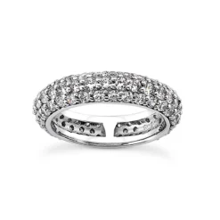 14K White Gold Round Diamond Eternity Band 1.70ct