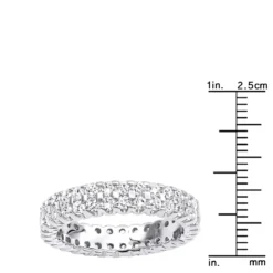 14K White Gold Round Diamond Eternity Band 1.74ct -Outlet Radiant Bijou Store 14k gold round diamond eternity band 174ct p 24850 rulerwh