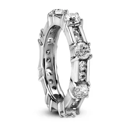 14K White Gold Round Diamond Eternity Band 1.89ct -Outlet Radiant Bijou Store 14k gold round diamond eternity band 189ct p 24879 back white 20220426