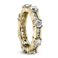 14K White Gold Round Diamond Eternity Band 1.89ct -Outlet Radiant Bijou Store 14k gold round diamond eternity band 189ct p 24879 back yellow 20220426