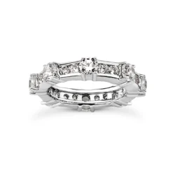 14K White Gold Round Diamond Eternity Band 1.89ct