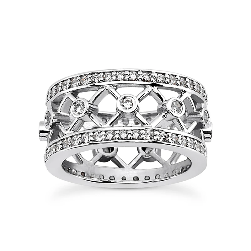 14K White Gold Round Diamond Eternity Band 1ct 3 14K White Gold Round Diamond Eternity Band 1ct