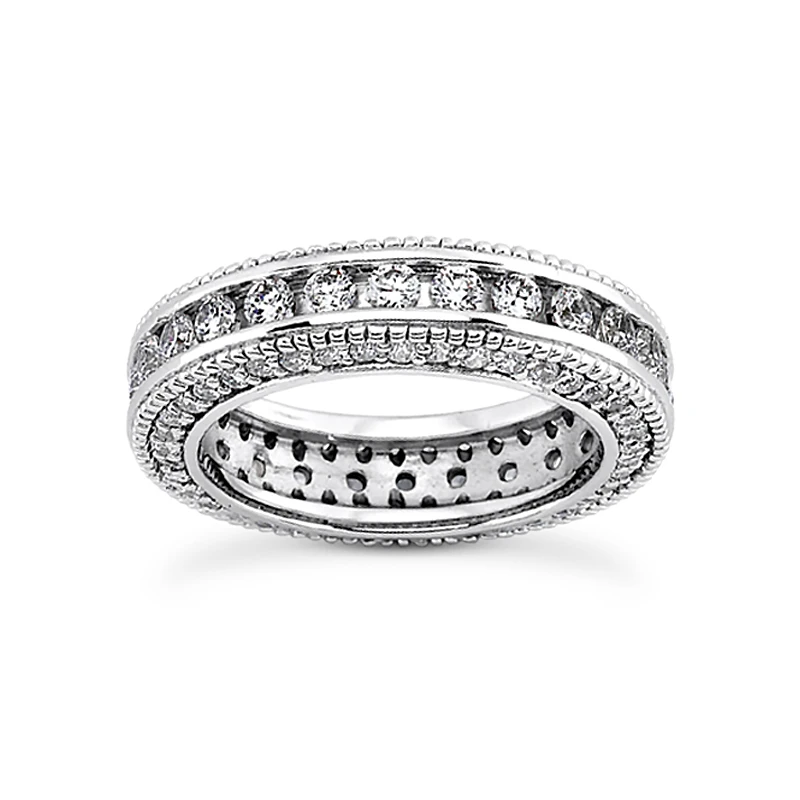 14K White Gold Round Diamond Eternity Band 2.90ct 3 14K White Gold Round Diamond Eternity Band 2.90ct