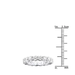 14K White Gold Round Diamond Eternity Band 3.40ct 4.1mm -Outlet Radiant Bijou Store 14k gold round diamond eternity band 340ct p 24821 ruler