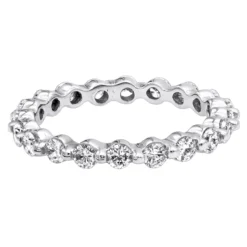 Thin 14K White Gold Round Diamond Eternity Ring 1.33ct -Outlet Radiant Bijou Store 14k gold round diamond eternity ring 133ct p 24843 backwh