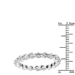 Thin 14K White Gold Round Diamond Eternity Ring 1.33ct -Outlet Radiant Bijou Store 14k gold round diamond eternity ring 133ct p 24843 rulerwh
