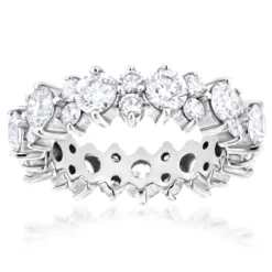 Unique 14K Yellow Gold Round Diamond Anniversary/Eternity Band 4.40ct -Outlet Radiant Bijou Store 14k gold round diamond eternity ring 440ct p 24842 wh