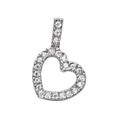 14K White Gold Round Diamond Floating Heart Pendant 0.58ct 3 14K White Gold Round Diamond Floating Heart Pendant 0.58ct