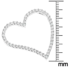 14K White Gold 1 Carat Round Diamond Floating Heart Pendant By Luxurman -Outlet Radiant Bijou Store 14k gold round diamond floating heart pendant 1ct p 27699 rulerwh