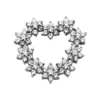 14K White Gold Round Diamond Floral Heart Pendant 2.80ct