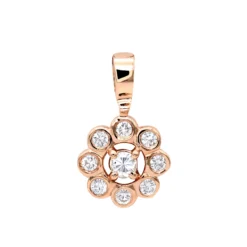 14K Yellow Gold Round Diamond Flower Pendant For Women 9 Stones 0.34ct -Outlet Radiant Bijou Store 14k gold round diamond flower pendant 034ct p 27284 ro