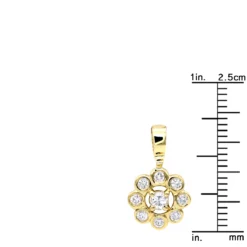 14K Yellow Gold Round Diamond Flower Pendant For Women 9 Stones 0.34ct -Outlet Radiant Bijou Store 14k gold round diamond flower pendant 034ct p 27284 rulerye