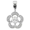 14K White Gold Round Diamond Flower Pendant 0.50ct 13mm -Outlet Radiant Bijou Store 14k gold round diamond flower pendant 050ct p 27381 white 20220426