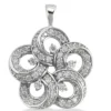 14K White Gold Round Diamond Flower Pendant 0.55ct 18.2mm -Outlet Radiant Bijou Store 14k gold round diamond flower pendant 055ct p 27365 white 20220426