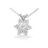 14K White Gold Round Diamond Flower Pendant 0.80ct