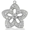 14K White Gold Round Diamond Flower Pendant 0.83ct