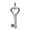 14K White Gold Round Diamond Heart Key Pendant 0.25ct -Outlet Radiant Bijou Store 14k gold round diamond heart key pendant 025ct p 30617 white 20220420 20220426