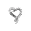 14K White Gold Unique Round Diamonds Heart Pendant 0.39ct