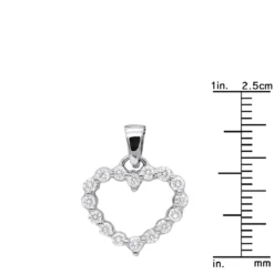 14K White Gold Round Diamond Heart Necklace 0.48ct -Outlet Radiant Bijou Store 14k gold round diamond heart necklace 048ct p 27741 rulerwh