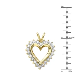 14K Yellow Gold Round Diamond Heart Necklace 1.76ct -Outlet Radiant Bijou Store 14k gold round diamond heart necklace 176ct p 27748 rulerye