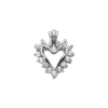 Small 14K White Gold Round Diamond Heart Pendant 0.24ct