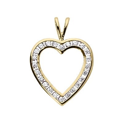 14K White Gold Bezel Set Round Diamonds Heart Pendant 0.48ct 4 14K White Gold Bezel Set Round Diamonds Heart Pendant 0.48ct - Image 2