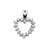 14K White Gold 0.48ct Round Diamonds V-Bale Heart Pendant