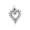14K White Gold Round Diamond Heart Pendant 0.51ct