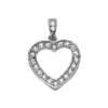 Small Round Diamond Heart Pendant 0.62ct 14K White Gold -Outlet Radiant Bijou Store 14k gold round diamond heart pendant 062ct p 27710 white 20220426