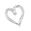 Round Diamonds Designer Heart Pendant 0.62ct 14K White Gold