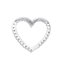 14K White Gold Round Diamond Heart Pendant 0.68ct 22.2mm -Outlet Radiant Bijou Store 14k gold round diamond heart pendant 068ct p 27681 backwh 20200306