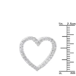 14K White Gold Round Diamond Heart Pendant 0.68ct 22.2mm -Outlet Radiant Bijou Store 14k gold round diamond heart pendant 068ct p 27681 rulerwh 20200306
