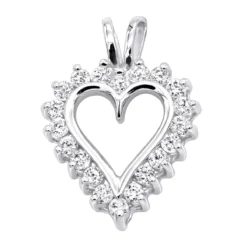 14K Yellow Gold Round Diamond Heart Pendant 0.80ct 3/4in (18mm) -Outlet Radiant Bijou Store 14k gold round diamond heart pendant 080ct p 27832 wh