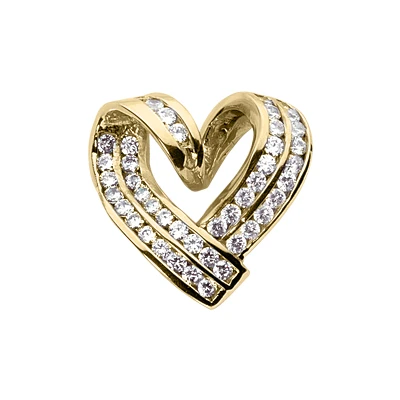 14K White Gold Round Diamond Designer Heart Pendant 0.90ct 4 14K White Gold Round Diamond Designer Heart Pendant 0.90ct - Image 2