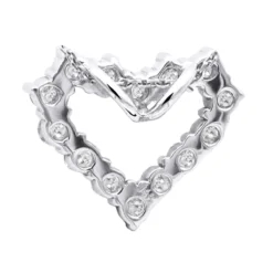 14K White Gold Round Diamond Open Heart Pendant 1.26ct Hidden Bail 12 14K White Gold Round Diamond Open Heart Pendant 1.26ct Hidden Bail -Outlet Radiant Bijou Store 14k gold round diamond heart pendant 126ct p 27817 back white 20220410