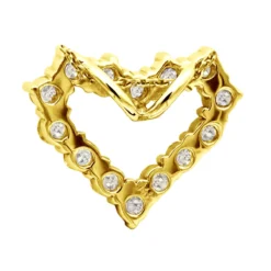 14K White Gold Round Diamond Open Heart Pendant 1.26ct Hidden Bail 13 14K White Gold Round Diamond Open Heart Pendant 1.26ct Hidden Bail -Outlet Radiant Bijou Store 14k gold round diamond heart pendant 126ct p 27817 back yellow 20220410