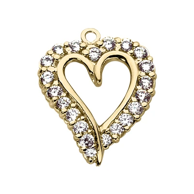 14K White Gold Round Diamond Open Heart Pendant 1.60ct 4 14K White Gold Round Diamond Open Heart Pendant 1.60ct - Image 2