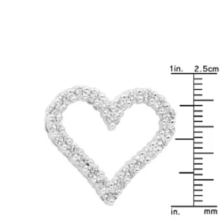 14K White Gold Round Diamond Heart Pendant 1.68ct -Outlet Radiant Bijou Store 14k gold round diamond heart pendant 168ct p 27691 rulerwh