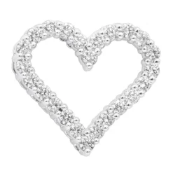 14K White Gold Round Diamond Heart Pendant 1.68ct