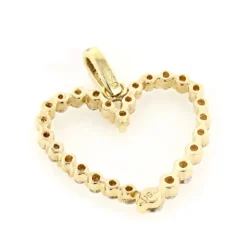 14K Yellow Gold Round Diamond Heart Pendant 1ct 15/16 In (24mm) -Outlet Radiant Bijou Store 14k gold round diamond heart pendant 1ct p 27718 backye